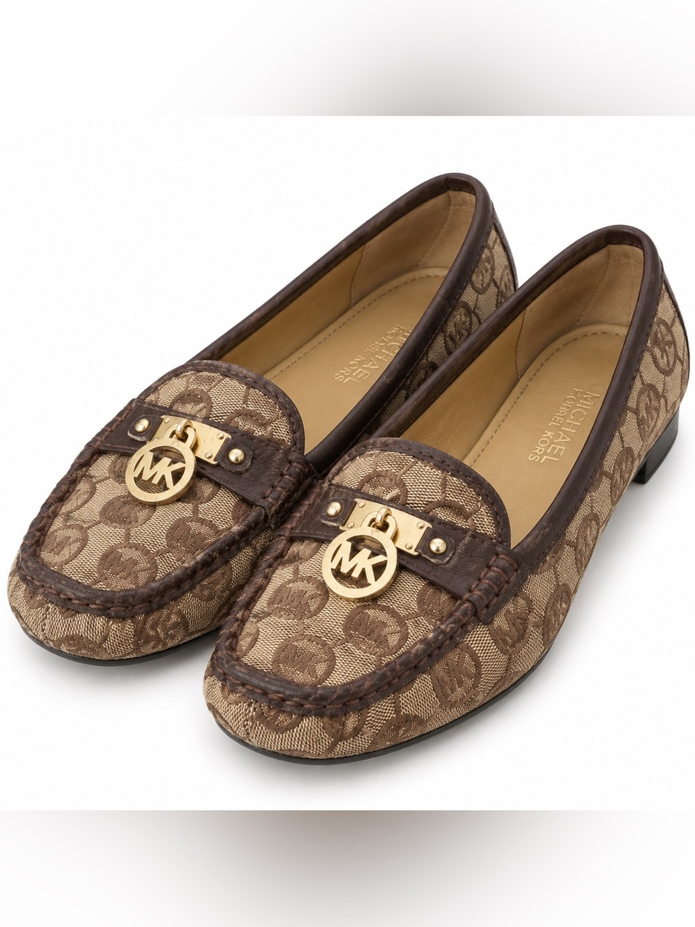 MICHAEL Michael Kors Brown MK Logo Loafers Flats Women’s 8M